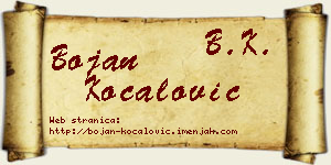 Bojan Kočalović vizit kartica